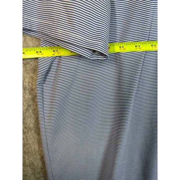 Holderness & Bourne The Perkins Cobalt & White Tailored Fit Medium Striped Polo - Picture 4 of 7